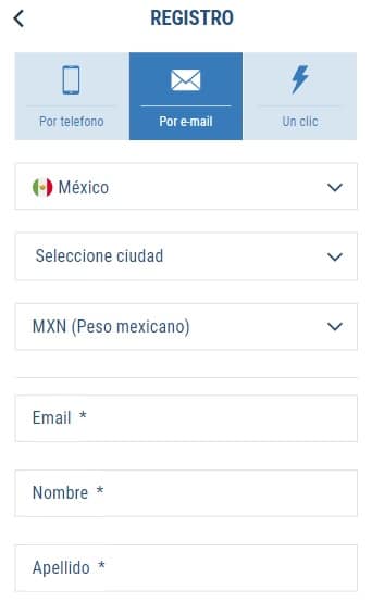 Registro en Celular 1xBet Registro en el Celular