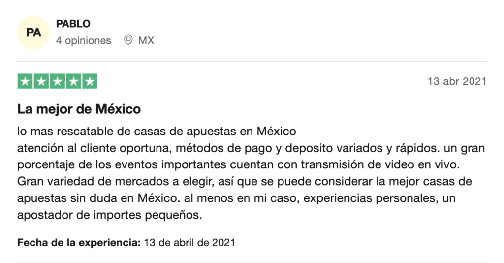 opinión de un usuario en Trustpilot sobre bet365