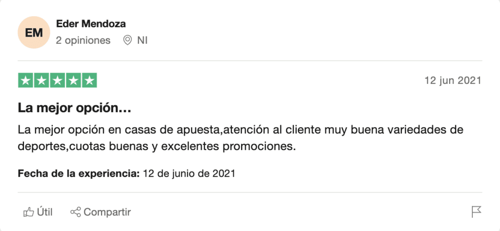 Opinión de bet365 en Trustpilot