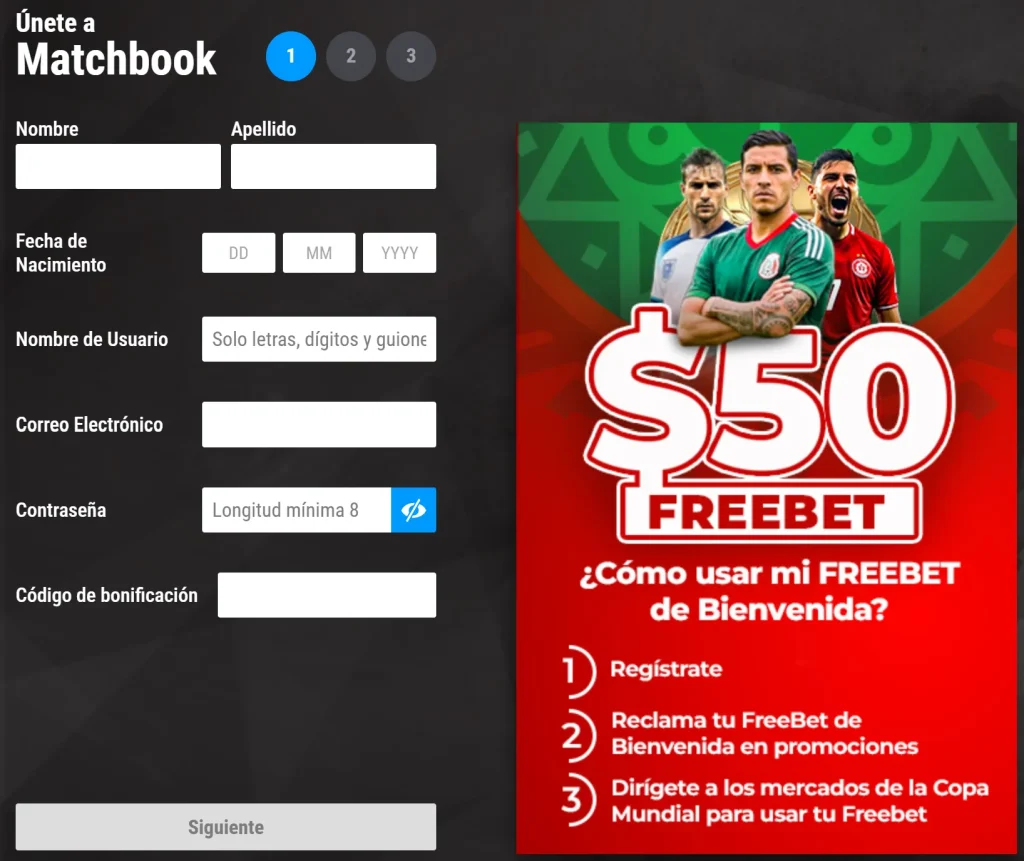 Registro Matchbook