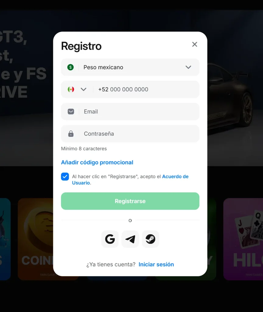 Registro 1win